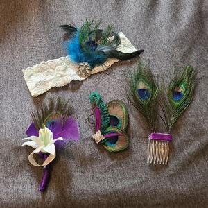 Peacock bridal accessories